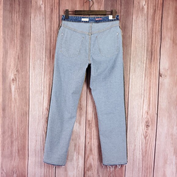 NWT Anthropologie Pilcro Womens 29 The Vinatage Straight Denim Jeans Raw Hem - Picture 4 of 15